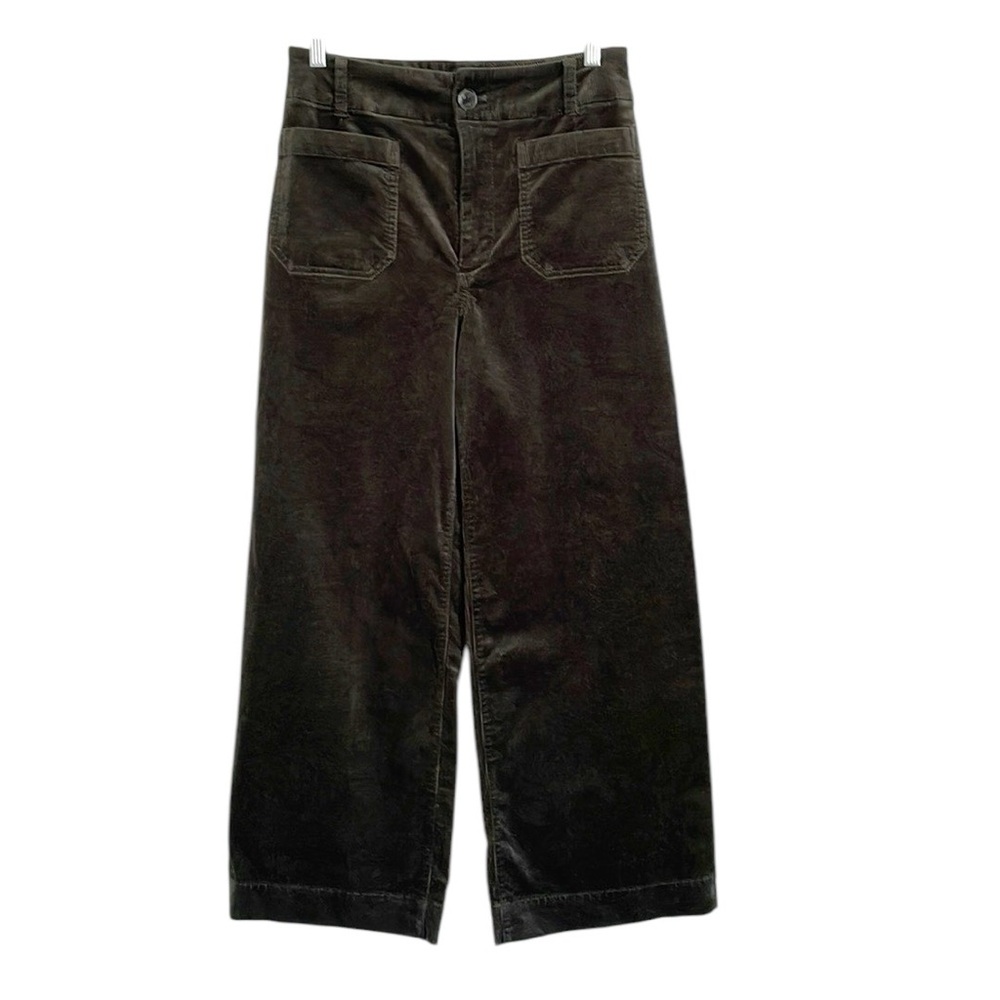 Anthropologie Maeve Green Corduroy Wide Leg Pants